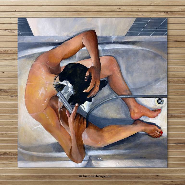 Original Figurative Women Painting by Alain Rouschmeyer