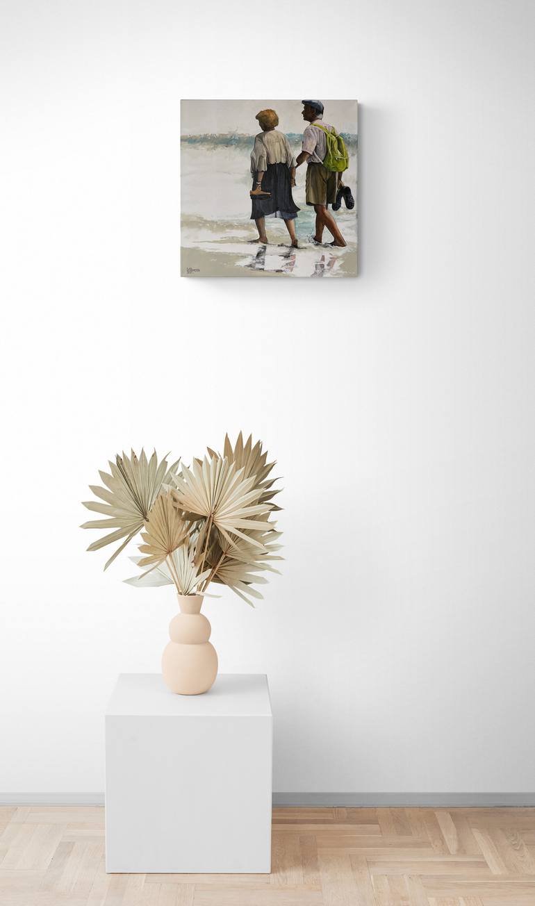 Original Figurative Beach Painting by Alain Rouschmeyer