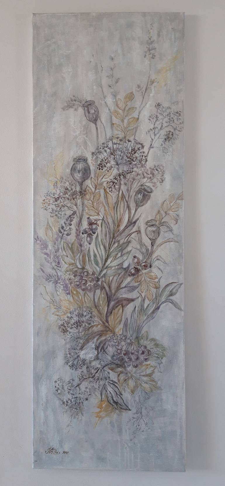 Original Art Deco Botanic Painting by Yuliya PITOIS