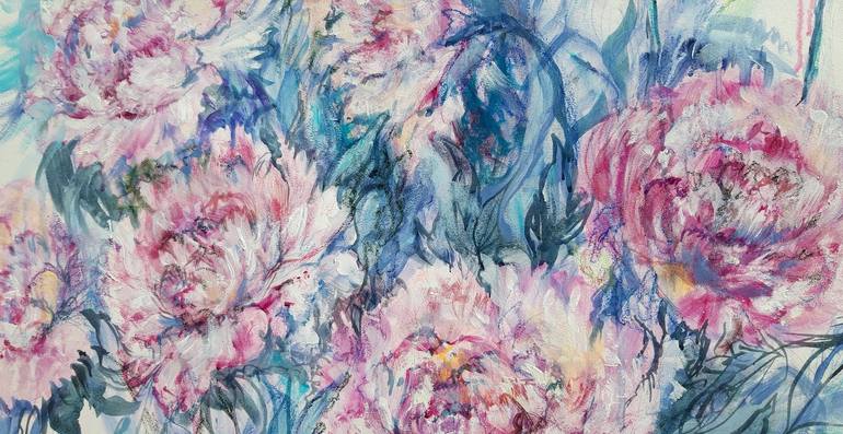 Original Art Deco Floral Painting by Yuliya Pitois
