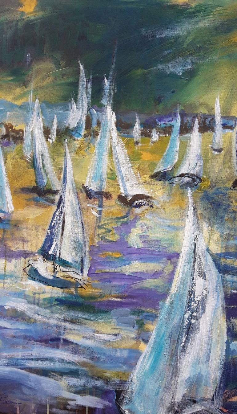 Original Contemporary Boat Painting by Yuliya PITOIS