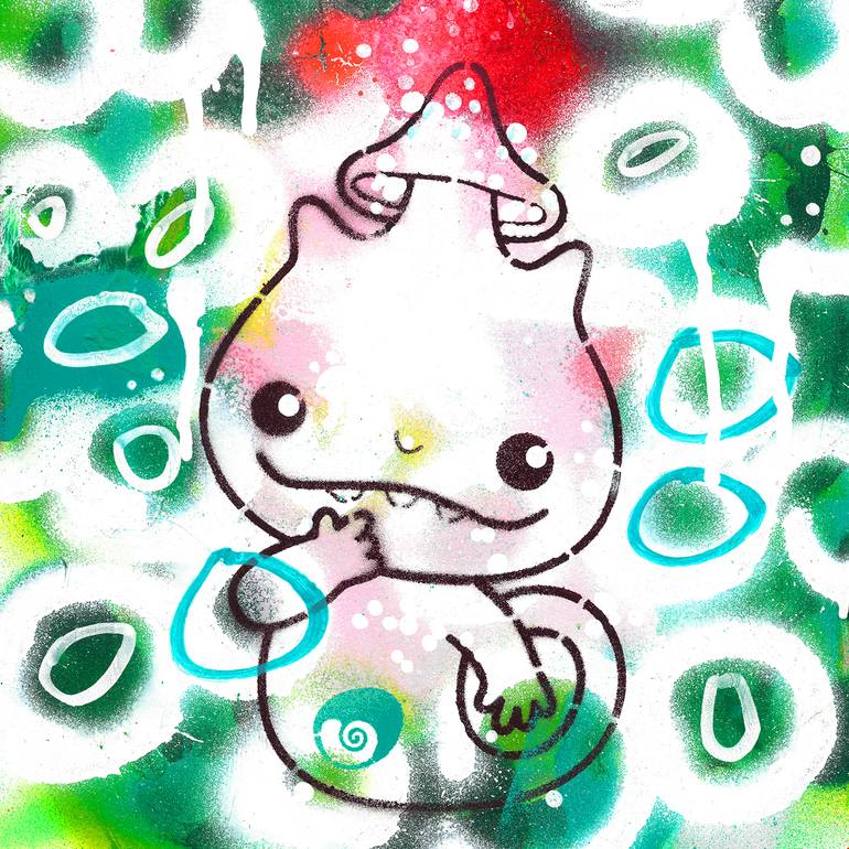 Original Abstract Comics Mixed Media by Dropius  Dd