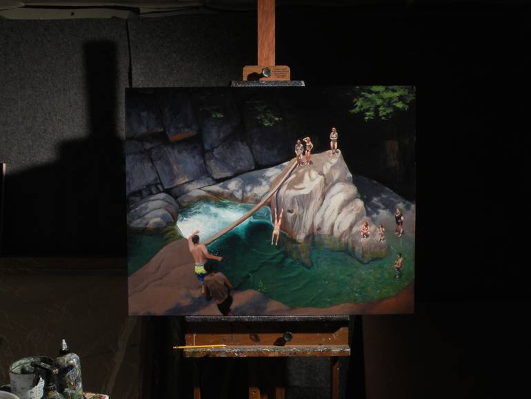 Original Modernism People Painting by Stephen Remick
