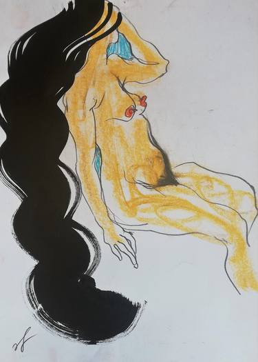 Print of Nude Drawings by Nata Buachidze