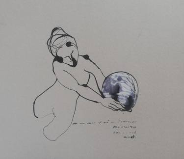 Original Figurative Outer Space Drawings by Nata Buachidze