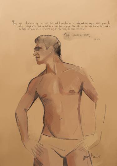 Original Photorealism Erotic Drawing by James Pouliot