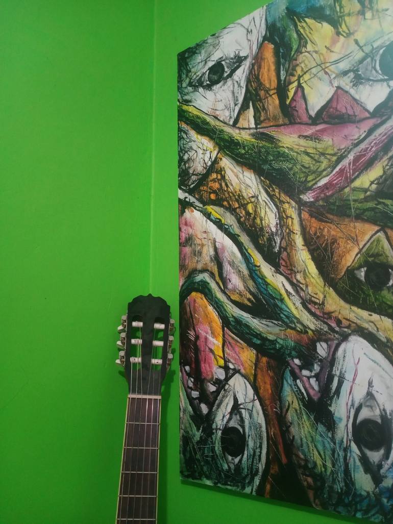 Original Abstract Expressionism Fantasy Painting by Dwi Harfa