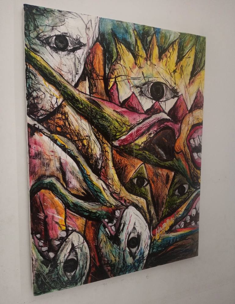 Original Abstract Expressionism Fantasy Painting by Dwi Harfa