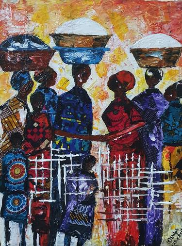 Print of Rural life Paintings by Dolph KAYITANKORE