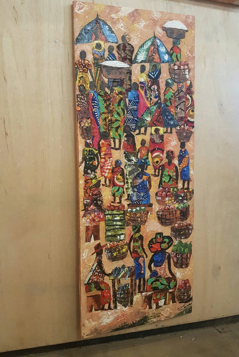 Original Art Deco People Painting by Dolph KAYITANKORE