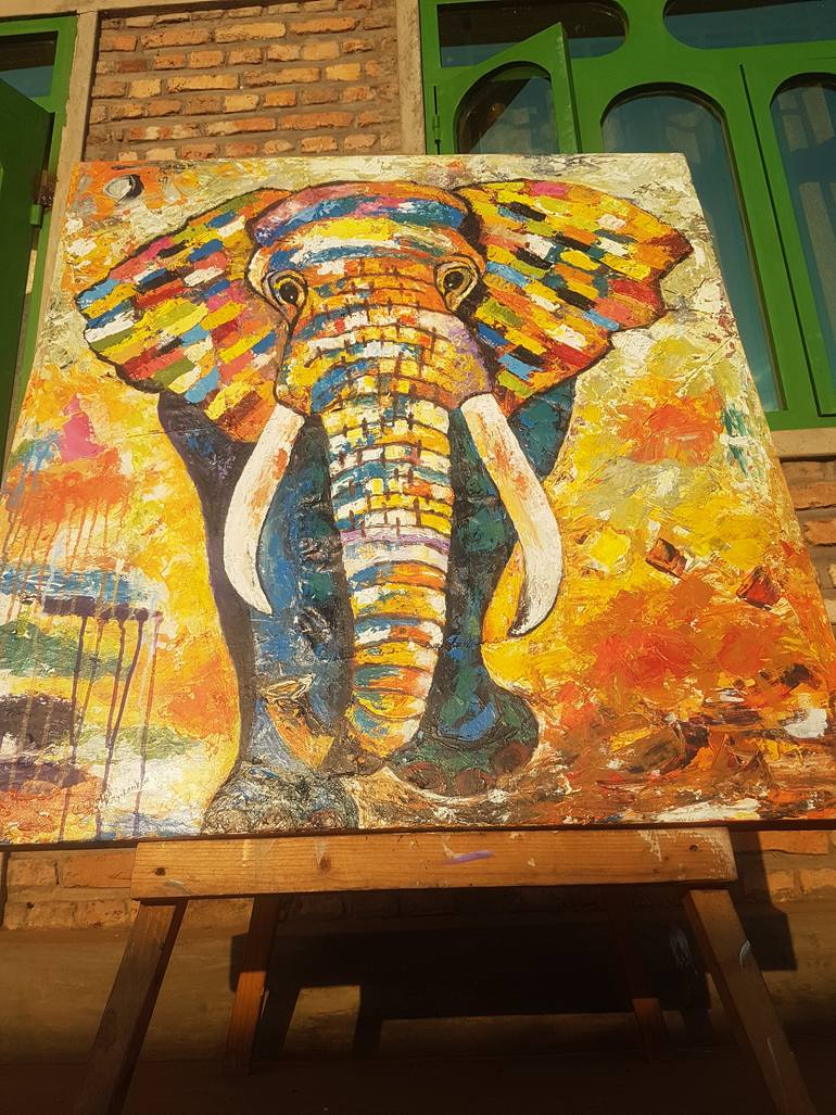 Original Expressionism Animal Painting by Dolph Kayitankore