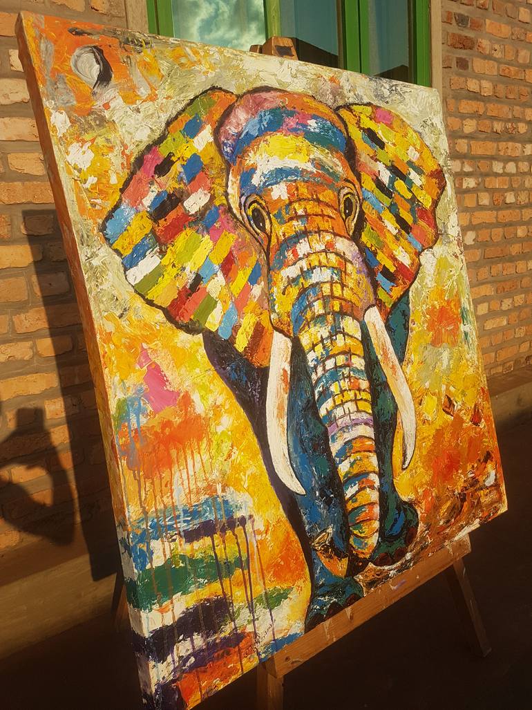 Original Expressionism Animal Painting by Dolph Kayitankore