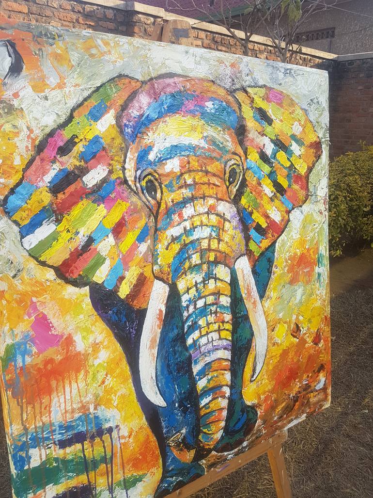 Original Expressionism Animal Painting by Dolph Kayitankore