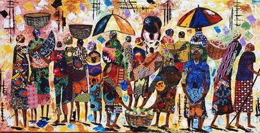 Print of Abstract People Paintings by Dolph KAYITANKORE