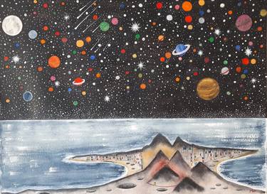 Print of Surrealism Outer Space Paintings by MICHAEL YOUNG