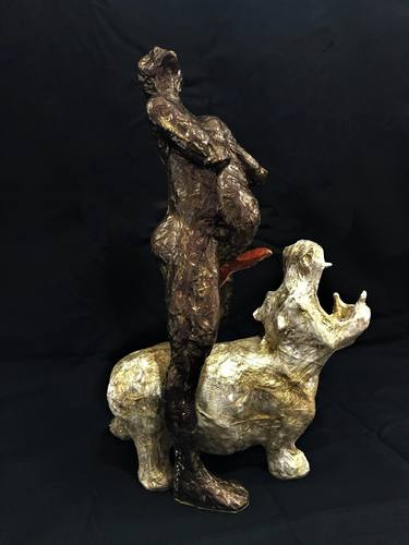 Original Figurative Men Sculpture by Denes Csasznyi