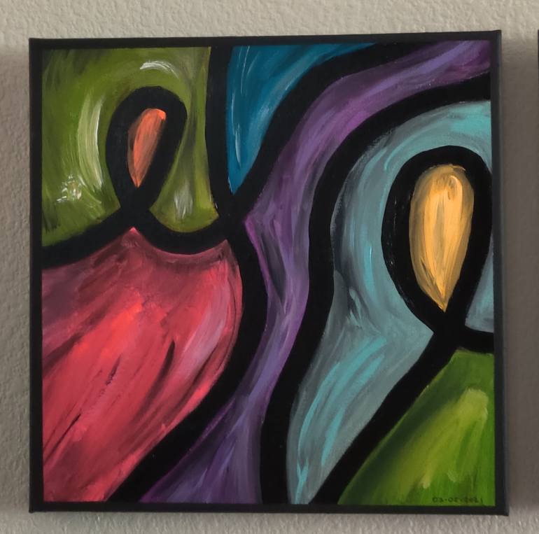 Original Pop Art Abstract Painting by Huey Roth