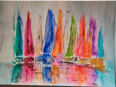Original Boat Paintings by Huey Roth