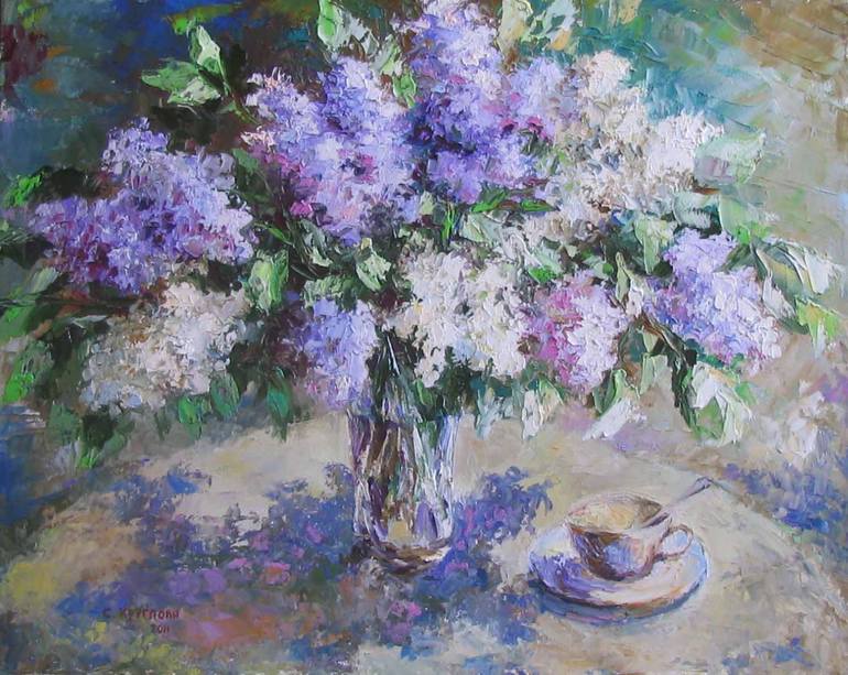 Morning lilac Painting by Svetlana Kruglova | Saatchi Art