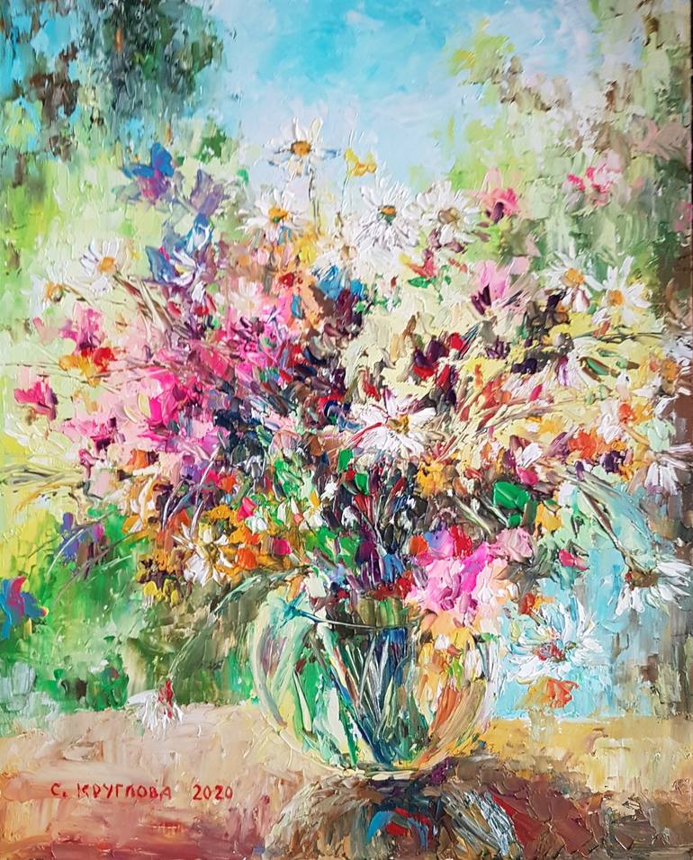 Flowers from the forest Painting by Svetlana Kruglova | Saatchi Art