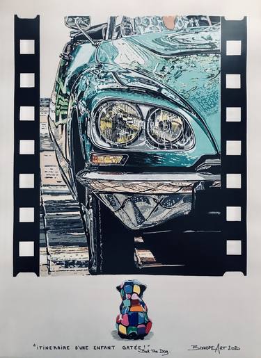 Original Folk Automobile Paintings by BIXHOPE ART