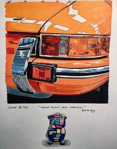 Original Automobile Paintings by BIXHOPE ART