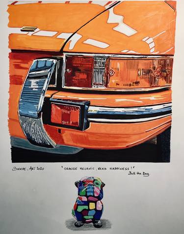 Original Folk Automobile Paintings by BIXHOPE ART