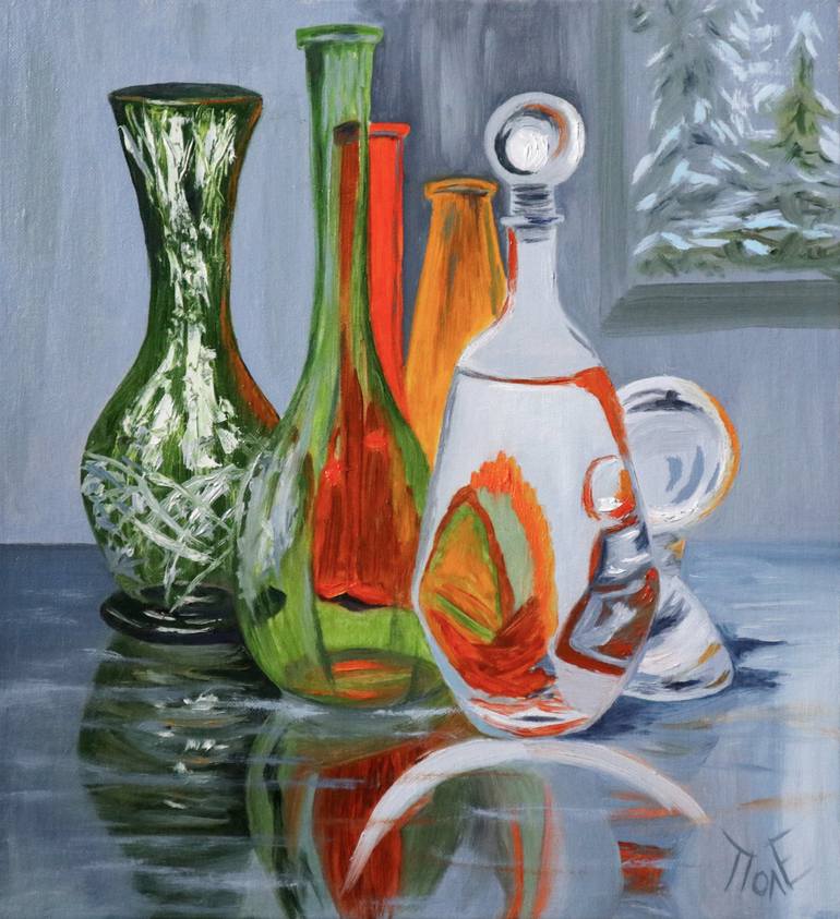 glass still life Painting by Olga Polishchuk | Saatchi Art