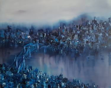 Original Abstract Cities Paintings by Iryna Pechena