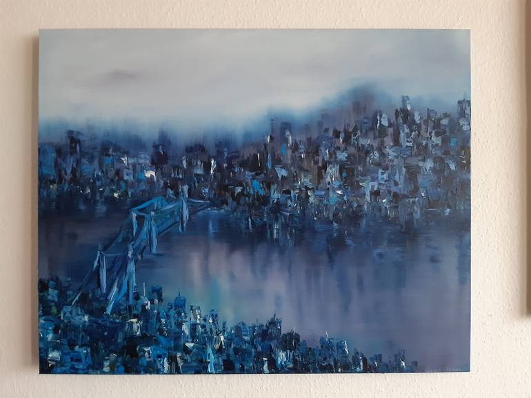 Original Abstract Cities Painting by Iryna Pechena