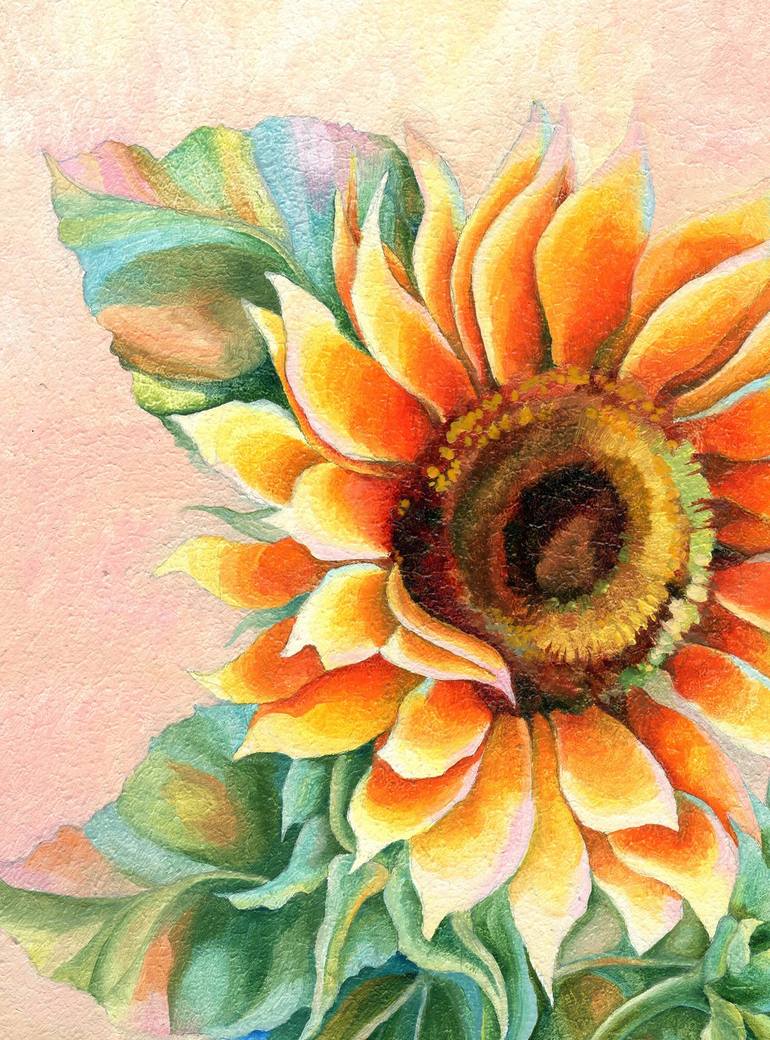 oil painting original botanical painting floral painting Sunflower sunflower decor sunflower painting floral oil painting