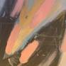 Abstract painting in pink, blue , yellow and black. Acrylic on canvas