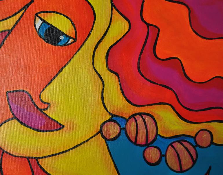 Original Art Deco Women Painting by Ljubow Jung