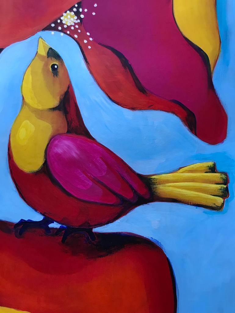 Original Art Deco Animal Painting by Ljubow Jung