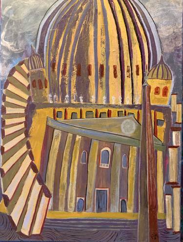 Original Expressionism Architecture Painting by Paulette Licitra