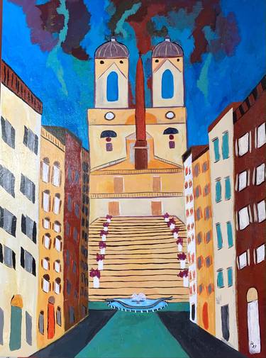 Original Folk Cities Paintings by Paulette Licitra