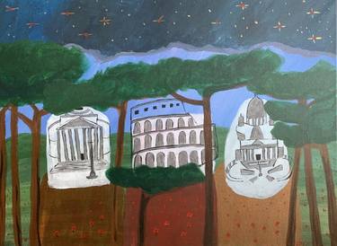 Original Folk Cities Paintings by Paulette Licitra