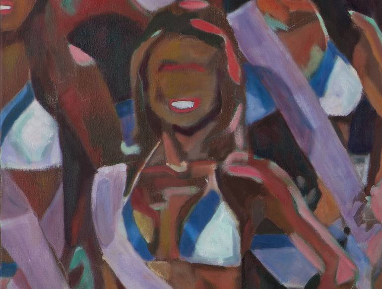 Original Expressionism People Painting by Daena Title