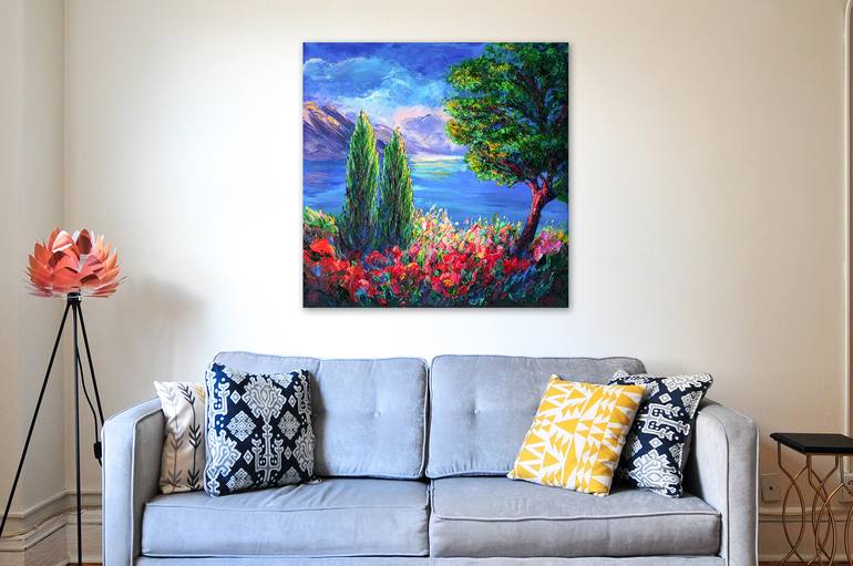 Original Abstract Landscape Painting by Natalia Romanova