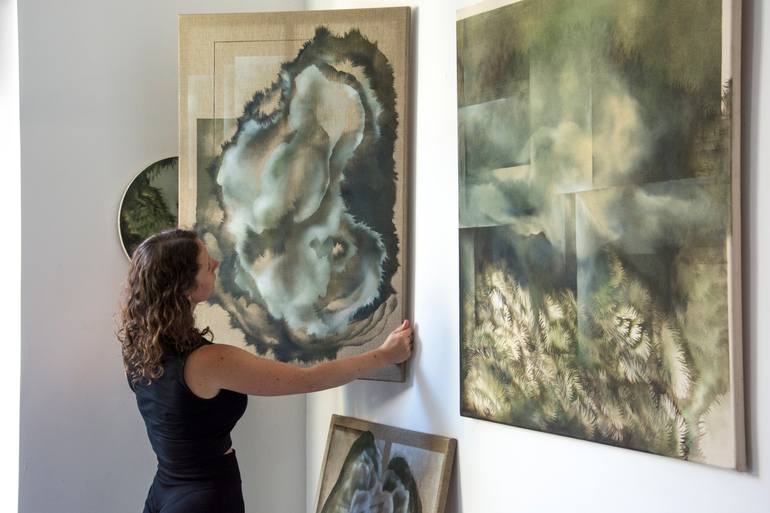 Original Abstract Botanic Painting by Hanna Banaszczyk