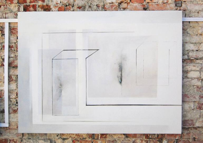 Original Abstract Expressionism Geometric Painting by Hanna Banaszczyk