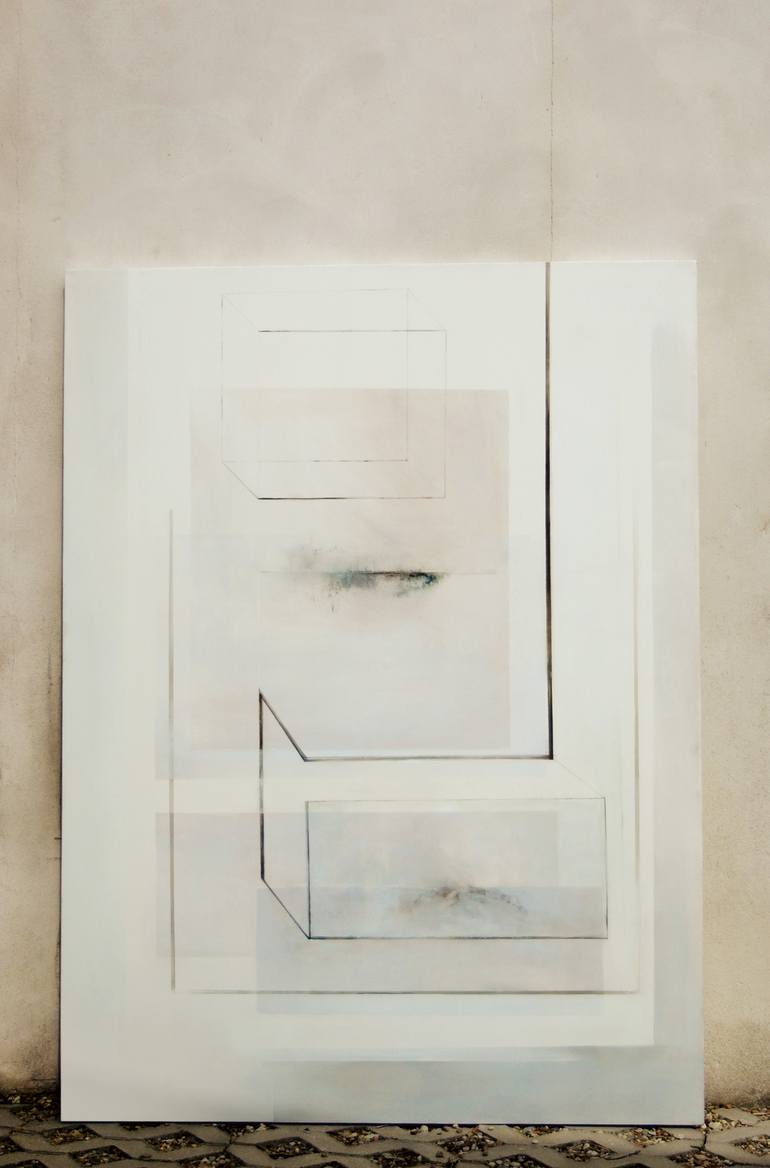 Original Abstract Expressionism Geometric Painting by Hanna Banaszczyk