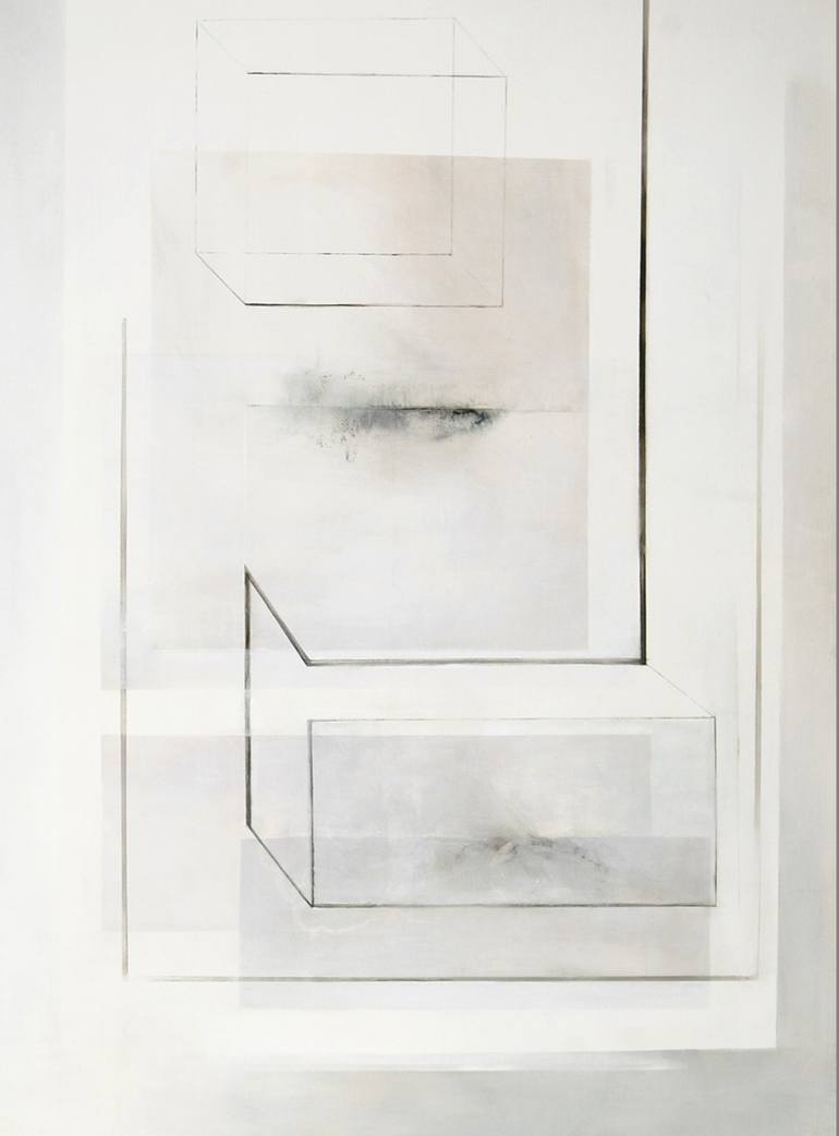Original Abstract Expressionism Geometric Painting by Hanna Banaszczyk