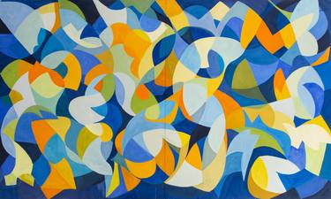 Original Cubism Abstract Paintings by Gail Campbell