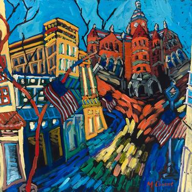 Original Abstract Expressionism Architecture Paintings by Monica Cowsert
