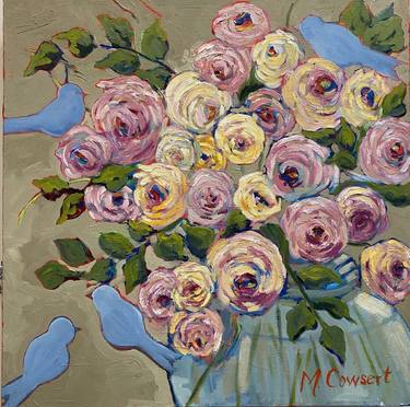 Original Expressionism Floral Painting by Monica Cowsert