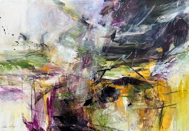 Original Abstract Expressionism Landscape Mixed Media by Lisa Parkyn