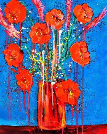 Original Abstract Floral Paintings by Antonia Hoybakk