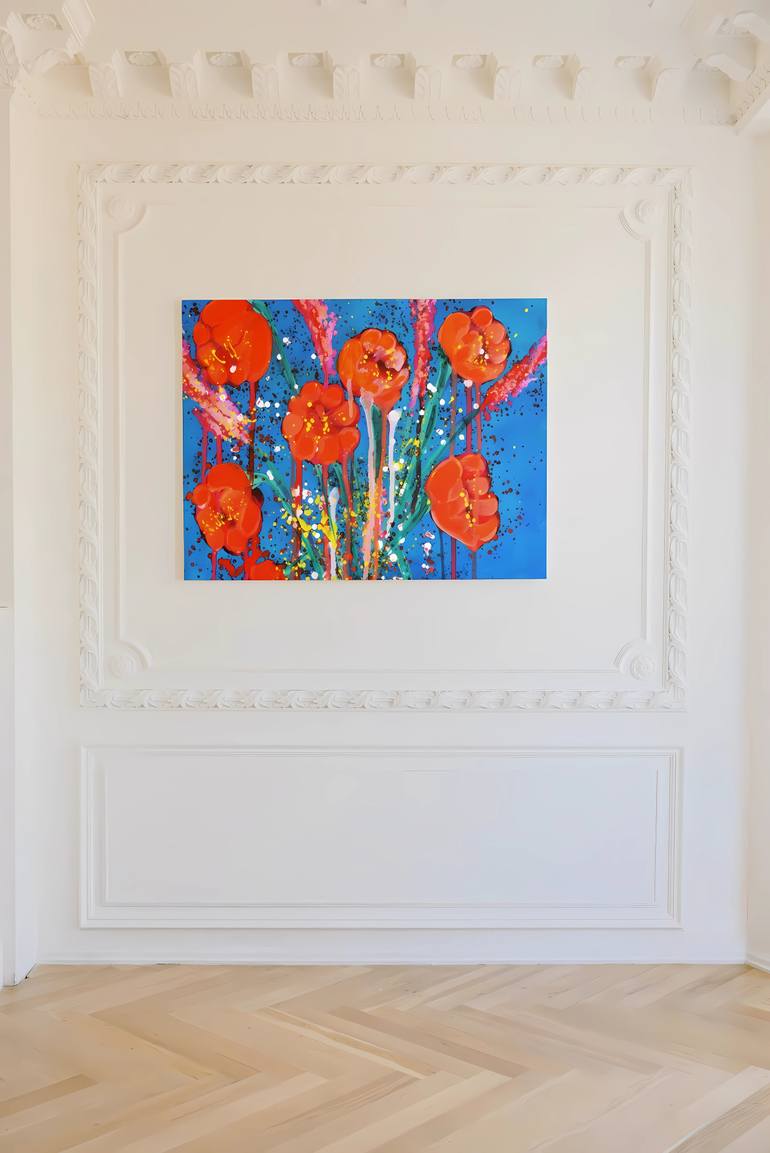 Original Abstract Floral Painting by Antonia Hoybakk