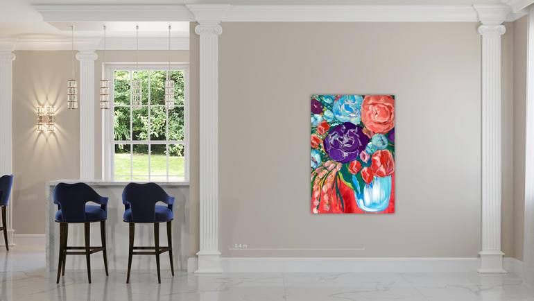 Original Abstract Floral Painting by Antonia Hoybakk
